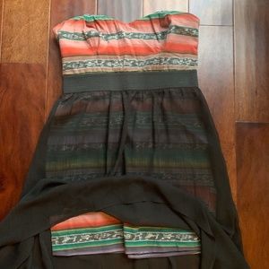 strapless, high-low American Rag dress (L)